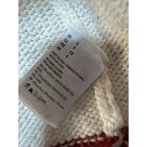 American Eagle Wool Blend Chunky Open Cardigan Sweater Women S Holiday Western - Picture 3 of 8